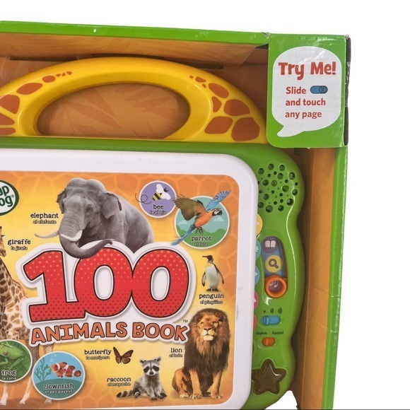 Leap Frog V-Tech 100 Animals Bilingual English/Spanish Mechanical Book 18+Months - Picture 5 of 8